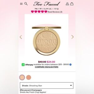 Too Faced Moon Crush Champagne Highlighter